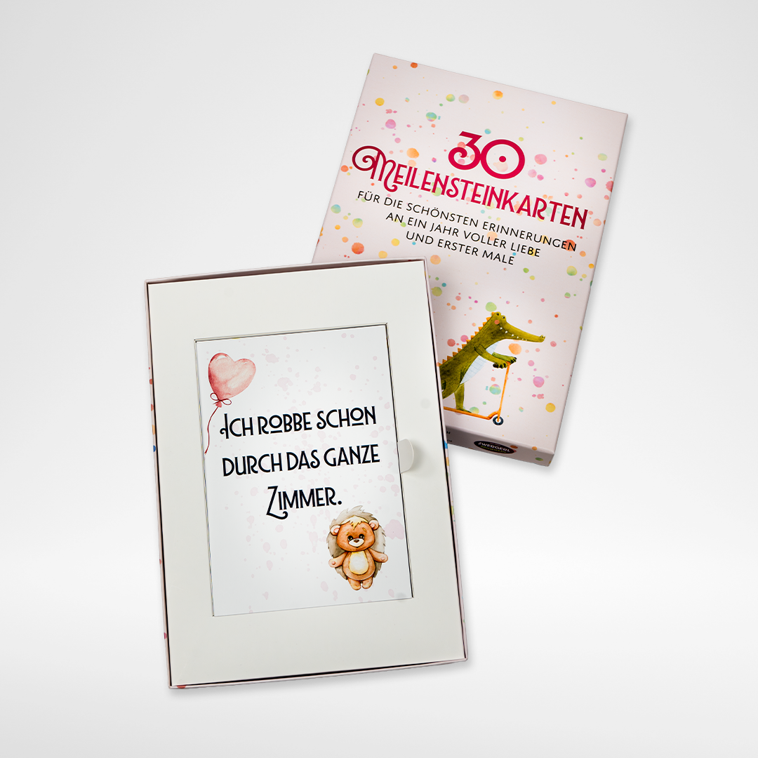 30 Meilensteinkarten für das erste Lebensjahr