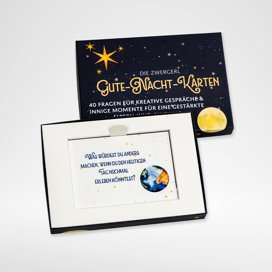 "Gute Nacht" Karten - 40 Fragen zum Träumen, Malen und Fantasieren