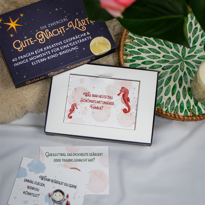 "Gute Nacht" Karten - 40 Fragen zum Träumen, Malen und Fantasieren