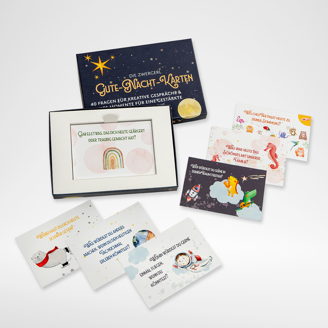 "Gute Nacht" Karten - 40 Fragen zum Träumen, Malen und Fantasieren