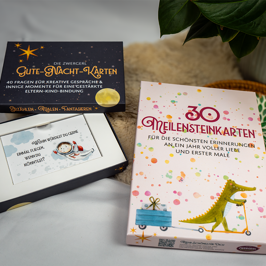 Gute-Nacht-Karten Set mit 30 Meilensteinkarten