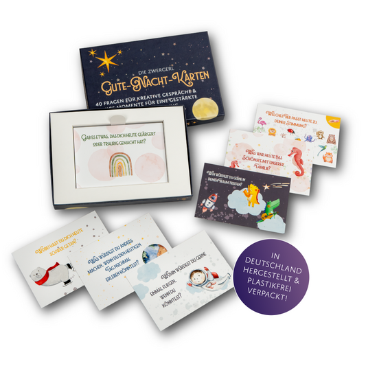 "Gute Nacht" Karten - 40 Fragen für die Eltern-Kind-Bindung und frühkindliche Förderung