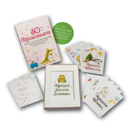 30 Meilensteinkarten für das erste Lebensjahr